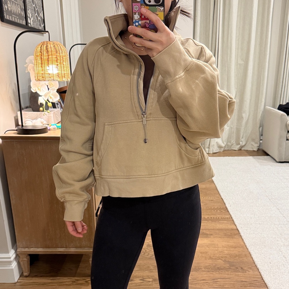 Lululemon Scuba Tan Quarter-Zip Pullover